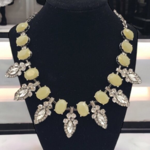 Lia Sophia Statement Necklace Pale Yellow Beads Crystal Gemstone - Picture 2 of 11